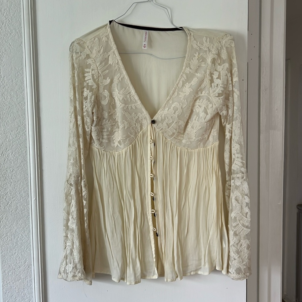 Cream lace blouse
